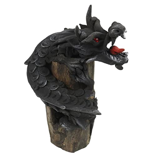 Oriental Galerie Tatzelwurm Lindwurm Drache Deko Drachen Figur Skulptur ca. 20 cm Schwarz von Oriental Galerie