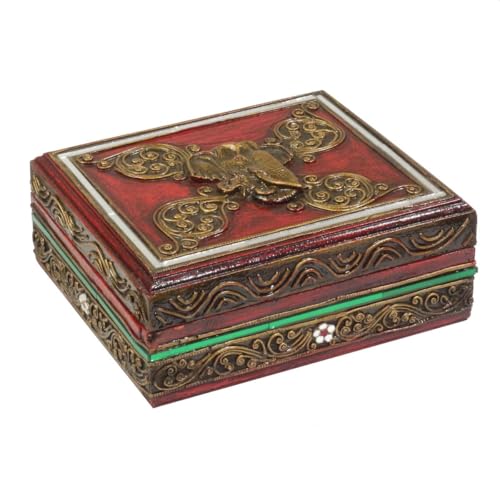 Oriental Galerie Truhe Holzbox Holzkiste Holztruhe Schatzkiste Schatztruhe Schmuckkiste Thailand Spiegelsteine Gold 23 cm von Oriental Galerie