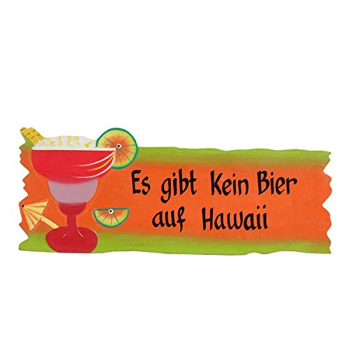 Oriental Galerie Türschild Holzschild Wandschild Es gibt kein Bier auf Hawaii Wandbrett Schild Bild Deko Tür Brett 50 cm Nr. 118 von Oriental Galerie