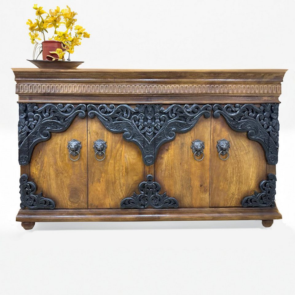 Oriental Galerie Unterschrank Braunes Sideboard Konsole Zarina Indien 180 cm von Oriental Galerie