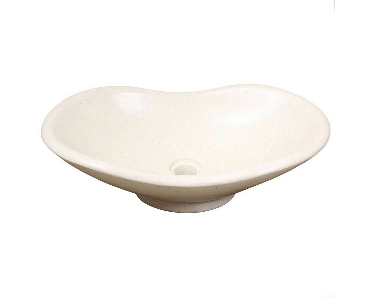 Oriental Galerie Waschbecken Terrazzo Schale Creme 53 cm (1-St) von Oriental Galerie