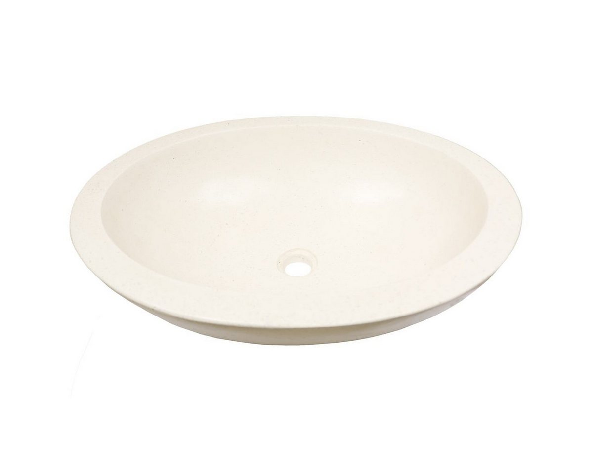 Oriental Galerie Waschbecken Waschbecken Terrazzo Creme T4 Oval 60cm (1-St) von Oriental Galerie