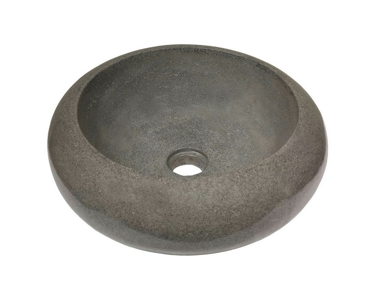 Oriental Galerie Waschbecken Waschbecken Terrazzo Dunkelgrau Donut 40 cm (1-St) von Oriental Galerie