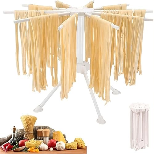 Faltbarer Nudeltrockner Pastatrockner mit 10 ausziehbaren Sprossen für bis zu 2kg Nudeln Handtücher Haushalt Restaurant Küchenhelfer Nudelständer Spaghettitrockner zum Aufhängen Trocknen von Teigwaren von Oriental eLife