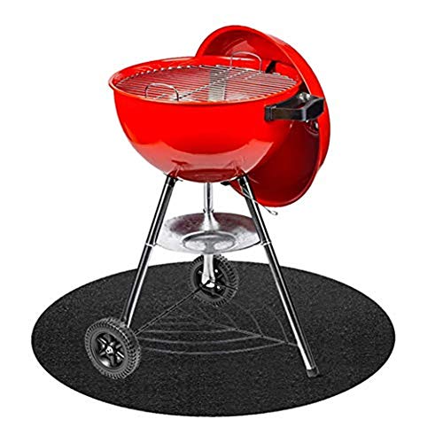BBQ Grill Splatter Mat Bodenschutzmatte Grillschutzmatte, Feuerfest Hitzebeständig Feuerfeste Unterlage Für Den Garten, Runde Wiederverwendbar (91CM x 91CM) von Oriental riverkit