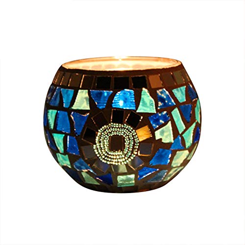 Mosaik Glas Kerzenhalter Vase Stift Halter, Crack Glas Mosaik Teelampenhalter, Romantische Teelampe Kerzenhalter Heimdekoration (D) von Oriental riverkit