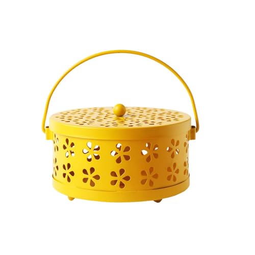 Mosquito Coil Halter, Räucherspiralen Halter, Mosquito Coil Räuchergefäß Mit Mesh-Ständer, Das Hängende Design, 16,5 * 8,5 cm (Gelb) von Oriental riverkit