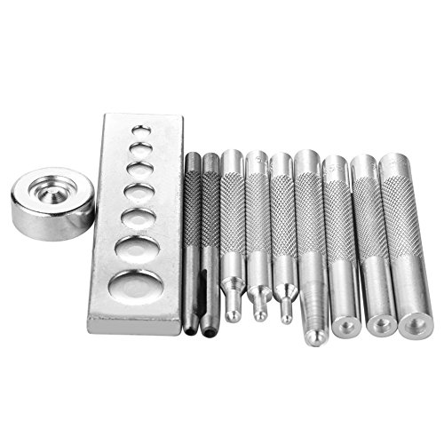 Oriental riverkit 11pcs DIY Lederhandwerk Handwerk Werkzeug, Gesenkstanze Schnapp Nieten Setter-Basis-Kit Die Punch Snap Kit Rivet Setter mit Basis für Punsch Loch von Oriental riverkit