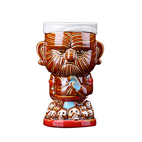 Oriental riverkit Tiki Becher - Tiki Mugs - Cocktailgläser, Becher Aus Keramik Hawaiianische Partytassen, Für Cocktails Premium Tropische Becher Getränke 530ml, 16,5 * 8,8cm von Oriental riverkit