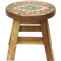 Blumenhocker Beistelltisch Rundhocker Hocker Aus Holz Holzhocker Leicht & Stabil Türkis 25 cm von OrientalGalerie