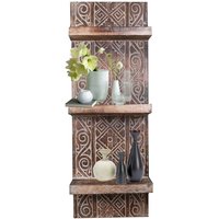 Wandregal Wandbrett Mit 3 Ablagen Küchenregal Hängeregal Vintage Landhaus Shabby Chic Regal Panel Model Anisa 25 cm Breit Braun Wandregal Wandbrett Mit 3 Ablagen Küchenregal Hängeregal Vintage Landhaus Shabby Chic Regal Panel Model Anisa 25 cm Breit Braun von OrientalGalerie