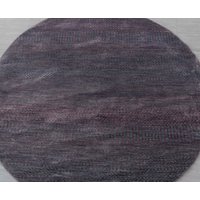 4x4 Savannah Teppich Grau Modern Handgeknüpfter Rundteppich Wolle & Seidenteppich, Handgemachter #2456 von OrientalLooms