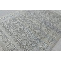 6x9 Grau Silber Garten Design Teppich Modern Style Handgemachte Wolle Seide Touch Rug #7691(180x275 cms von OrientalLooms