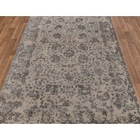 6x9 Teppich Floral Design Grau Charcoal Modern Style Handgemachte Wolle Seide Touch Rug #4537(180x275 cms von OrientalLooms