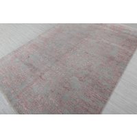 6x9 Teppich Florales Design Grau Pink Modern Style Handgemachte Wolle Seide Touch Rug #635(180x275 cms von OrientalLooms