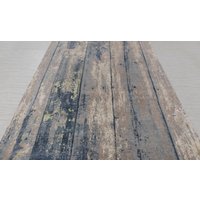 9 X 12 Grau Blau Gemälde Teppich | Abstrakter Distressed Style Handgemachter Wolle & Echt Silk #873 | 275X365 cms von OrientalLooms