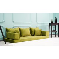Samt Olive Farbe Boden Sitz Sofas, Zweier, Kissen, Moderne Wohnzimmer Kleinkind Bett, Couches von OrientalSofa