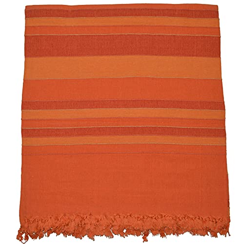 Tagesdecke Nepal Bettüberwurf Baumwolle Wandbehang Vorhang Überwurf Decke Wohndecke (Orange) von Orientalhaus