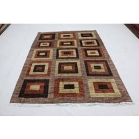 Moderner Handgemachter Teppich, Gabba Moderner Wollteppich, Weicher Wohnzimmerteppich, Schlafzimmerteppich. Größe 160 cm X 204/5'3" 6'8" von OrientalsArt
