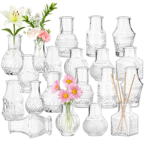 Orifesio Kleine Vasen für Tischdeko, 20 Stück Kleine Glasvasen Set Vintage, Klar Mini Vasen Modern Dekoration, Blumenvasen Glas für Hochzeit Party Geburtstag Home Wohnzimmer Tisch Deko Orifesio Kleine Vasen für Tischdeko, 20 Stück Kleine Glasvasen Set Vintage, Klar Mini Vasen Modern Dekoration, Blumenvasen Glas für Hochzeit Party Geburtstag Home Wohnzimmer Tisch Deko von Orifesio
