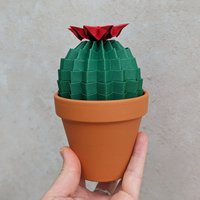 Origami Faux Kaktus, Dunkelgrüne Zimmerpflanze Aus Papier, Geburtstagsgeschenk Für Ihn, Pflanzen Dekor, Sukkulenten Schreibtisch Dekoration von OrigamiBloom