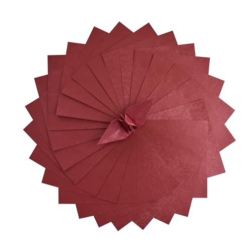 Origami-Papierbögen, Blumenmuster, Prägung, Perlenbeschichtung für Faltpapier, Origami-Kraniche, Scrapbook, Rot, 15,2 x 15,2 cm, 100 Stück Origami-Papierbögen, Blumenmuster, Prägung, Perlenbeschichtung für Faltpapier, Origami-Kraniche, Scrapbook, Rot, 15,2 x 15,2 cm, 100 Stück von Origamipolly