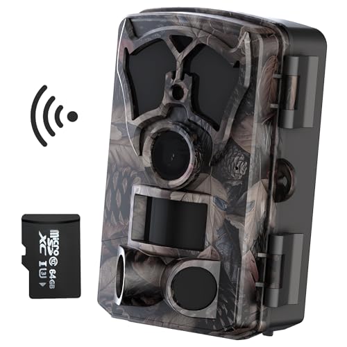 Origem Wildkamera mit Handyübertragung APP & 64G SIM Karte 64MP 4K WLAN, Wildtierkamera mit Nachtsicht Bewegungsmelder 940nm WiFi, 0.1s Auslösezeit, IP66 Wasserdicht für Jagd & Waldschutz von Origem