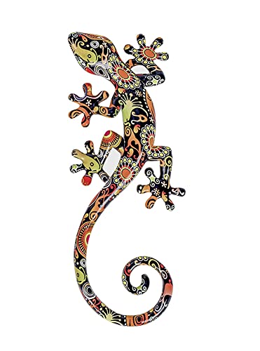 ORIGEN Salamander Gecko Glücksbringer 3, Wanddeko oder zum Hinstellen, Modell Tropik, H 22 cm von Origen