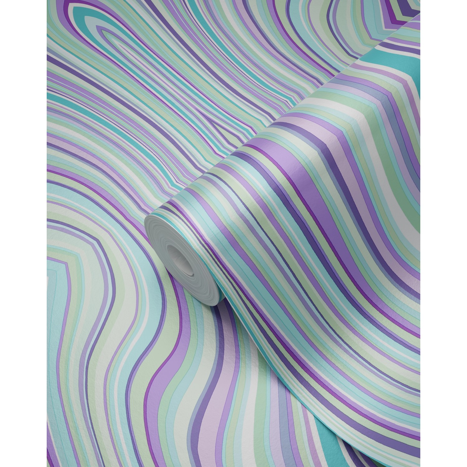 Origin Wallcoverings Tapete Grafische Linien Türkis und Lila 53 cm x 10,05 m 347226 von Origin-luxury wallcoverings