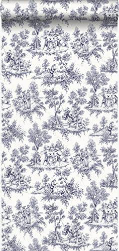 Tapete Toile de Jouy Indigoblau - 326114 - von Origin - luxury wallcoverings von Origin - luxury wallcoverings