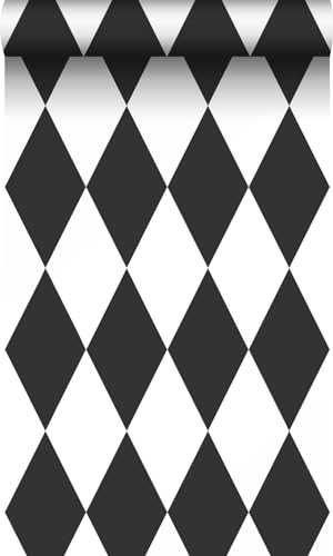 Origin Tapete Karomuster Schwarz-Weiß 53 cm x 10.05 m von Origin