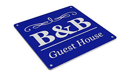 B&B-Schild in verschiedenen Farben - groß 145 mm - für Innen und Außen - robustes und langlebiges 3 mm UV-beständiges Acryl (blau) von OriginDesigned