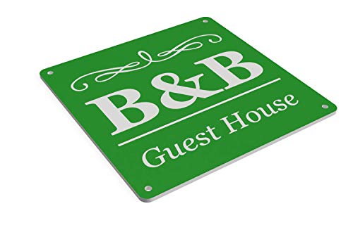 B&B-Schild in verschiedenen Farben | groß 145 mm | für Innen und Außen | robustes und langlebiges 3 mm UV-beständiges Acryl (grün) von OriginDesigned