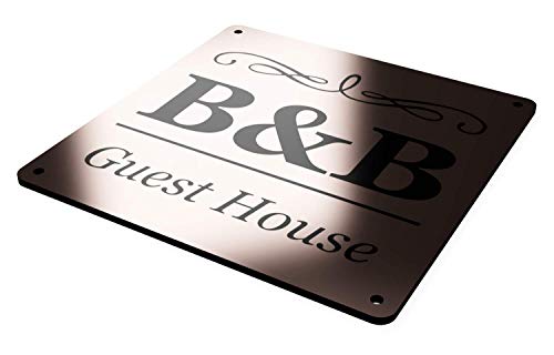 Bed and Breakfast B&B-Tafel in verschiedenen Farben, Größe L 145 mm Innen- und Außenbereich, strapazierfähig, 3 mm, UV-beständiges Acryl kupfer von OriginDesigned