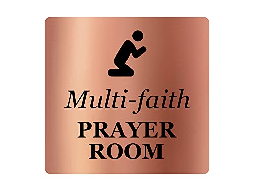 OriginDesigned Multi-Faith Prayer Room – selbstklebendes Türschild, Gold/Silber/Kupfer oder Schwarz-Weiß (Kupfer) von OriginDesigned
