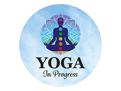 Schild "Yoga in Progress" – Chakra-Symbole, Namaste, Türschild, Yoga-Lehrer-Geschenk, Yoga-Kurs von OriginDesigned