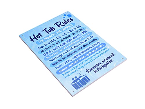 Schild mit Aufschrift "Hot Tub Rules", A4, wasserdicht, geeignet für den Innen- und Außenbereich Tolles Geschenk für einen Whirlpool-Besitzer oder für Urlaubsunterkünfte. von OriginDesigned
