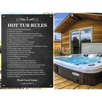 Hot Tub Regeln Outdoor Schild von NorthByNorthEastSign