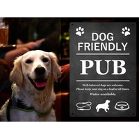 Hund Freundlicher Pub Gedrucktes Schild von NorthByNorthEastSign