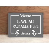 Paket & Lieferung Schild | Bitte Lassen Sie Pakete Hier Beachten von OriginDesigners