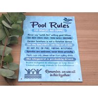Pool Rules Schild, Neuheit Geschenk von NorthByNorthEastSign