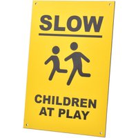 Slow Children At Play Schild - Groß, Hi-Visibility, Gelb & Schwarz, Spielplatz, Straße, Vorsicht, Hinweis, Heavy Duty 3mm Acryl von OriginDesigners