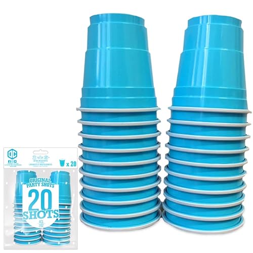 20er Pack Offiziellen Turquoise Shot Cups | Amerikanische 4cl Shots türkis | Beer Pong | Premium Shooter | Becher Plastik | Spülmaschinenfest | OriginalCup® von Original Cup