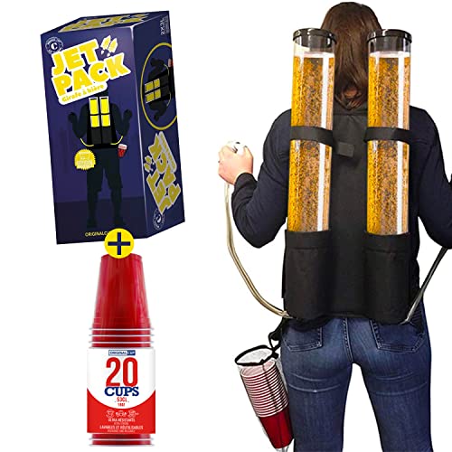 Doppelte Biergiraffe Jet Pack + 20 Offiziellen Original Red Cups | Getränkespender | Rucksack | Premium Qualität | 2 Tanks | 2 x 3L Getränketanks | 2 Bierspender | Aperitif | OriginalCup® von Original Cup