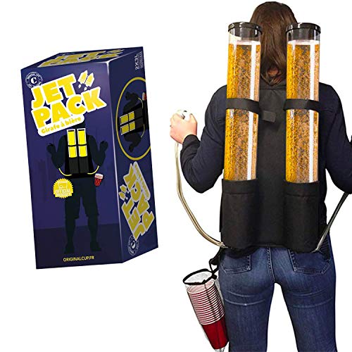 Doppelte Biergiraffe Jet Pack | Kunststoff Getränkespender | Rucksack | Premium Qualität | 2 Tanks | 2 x 3L Getränketanks | 2 Bierspender | Aperitif | Abend | Houseparty | OriginalCup® von Original Cup