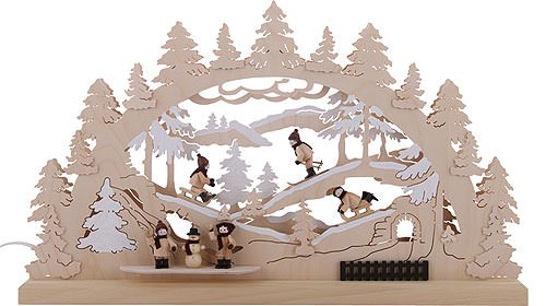 3D-Doppelschwibbogen - Winterlandschaft - 62 x 37 x 5,5 cm - Original Erzgebirge Schwibbögen - Michael Müller von Original Erzgebirge Volkskunst