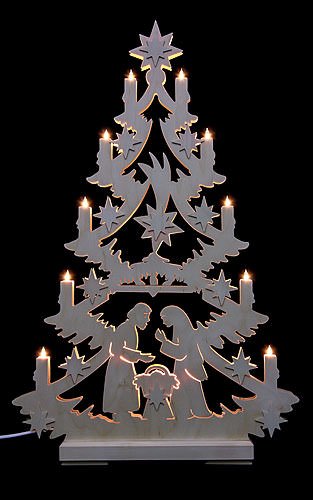 Original Erzgebirge Volkskunst Lichterwelt Lichterspitze - Christbaum - 70 x 46 x 5,5 cm - Michael Müller von Original Erzgebirge Volkskunst