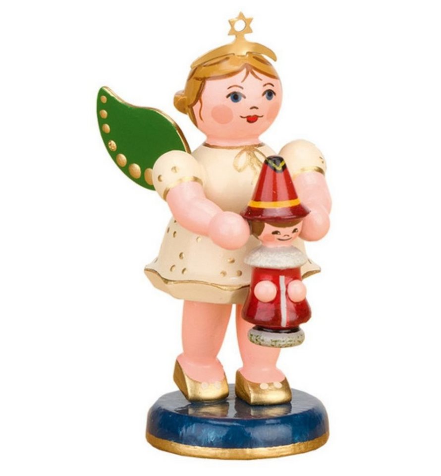 Original Hubrig (Hubrig Volkskunst GmbH) Engelfigur Engel mit Wichtel, Höhe: 6,5 cm, handbemalt von Original Hubrig (Hubrig Volkskunst GmbH)