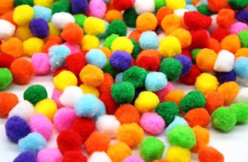 100 Stück 20 mm Pompons, Cheerleading-Bälle für Bastelarbeiten, Hobbybedarf und DIY, kreative Basteldekorationen, verschiedene Farben, weich, flauschig, Mini-Pompons von Original Kikan