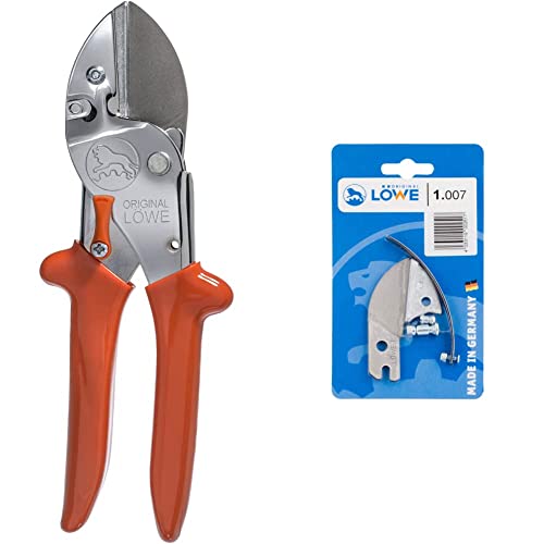 Original LÖWE 1 Profi Amboss-Gartenschere 1.104 mit rostfreier Stahlklinge und Antihaftbeschichtung & Ersatzteilset 1.007 Ersatzteile für Amboss Gartenschere - 5 teiliges Set Original LÖWE 1 Profi Amboss-Gartenschere 1.104 mit rostfreier Stahlklinge und Antihaftbeschichtung & Ersatzteilset 1.007 Ersatzteile für Amboss Gartenschere - 5 teiliges Set von Original LÖWE